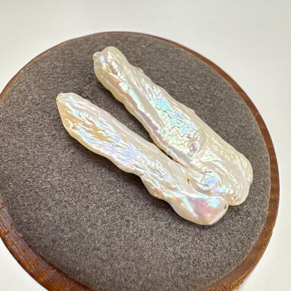 Loose Gemstone Baroque Double Bar Stick Cultured Pearl Size 1" Length - Picture 5 of 10